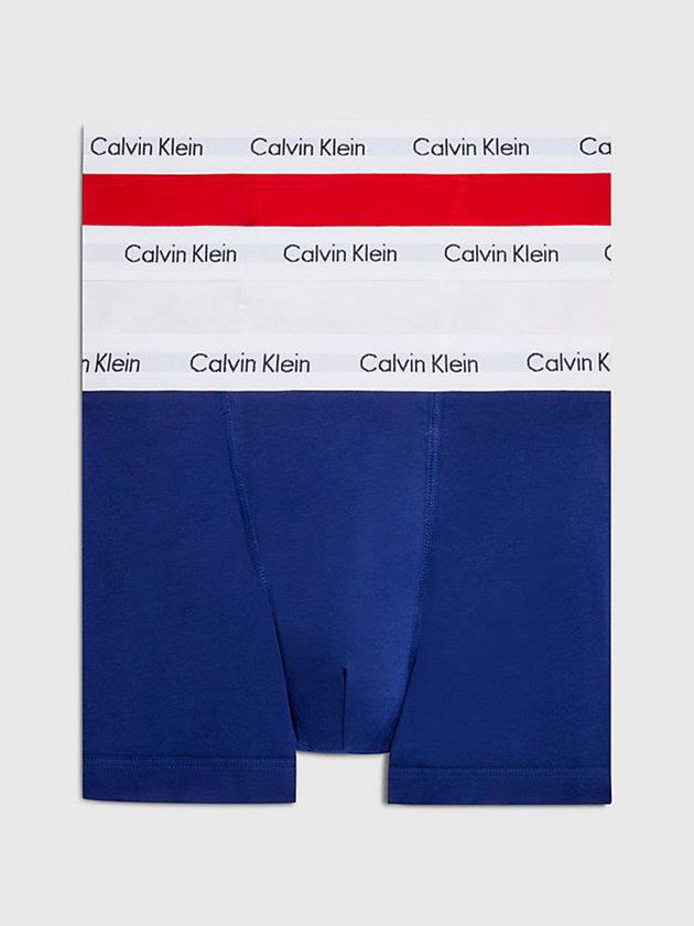 Calvin Klein USA 3 Pack - Cotton Stretch Mens Trunks Blue 6450278-PW